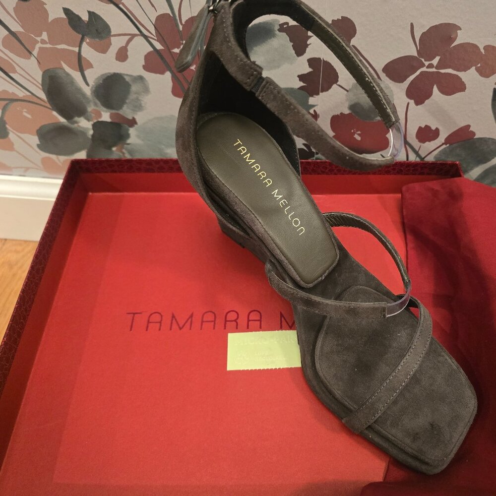 Brand new Tamara Mellon Reverse Wedge-runs big
